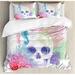 East Urban Home Illias Animal Halloween Skull Skeleton Head w/ Coral Reef Dead Aquarium Pirate Wildlife Image Duvet Cover Set Microfiber | Wayfair