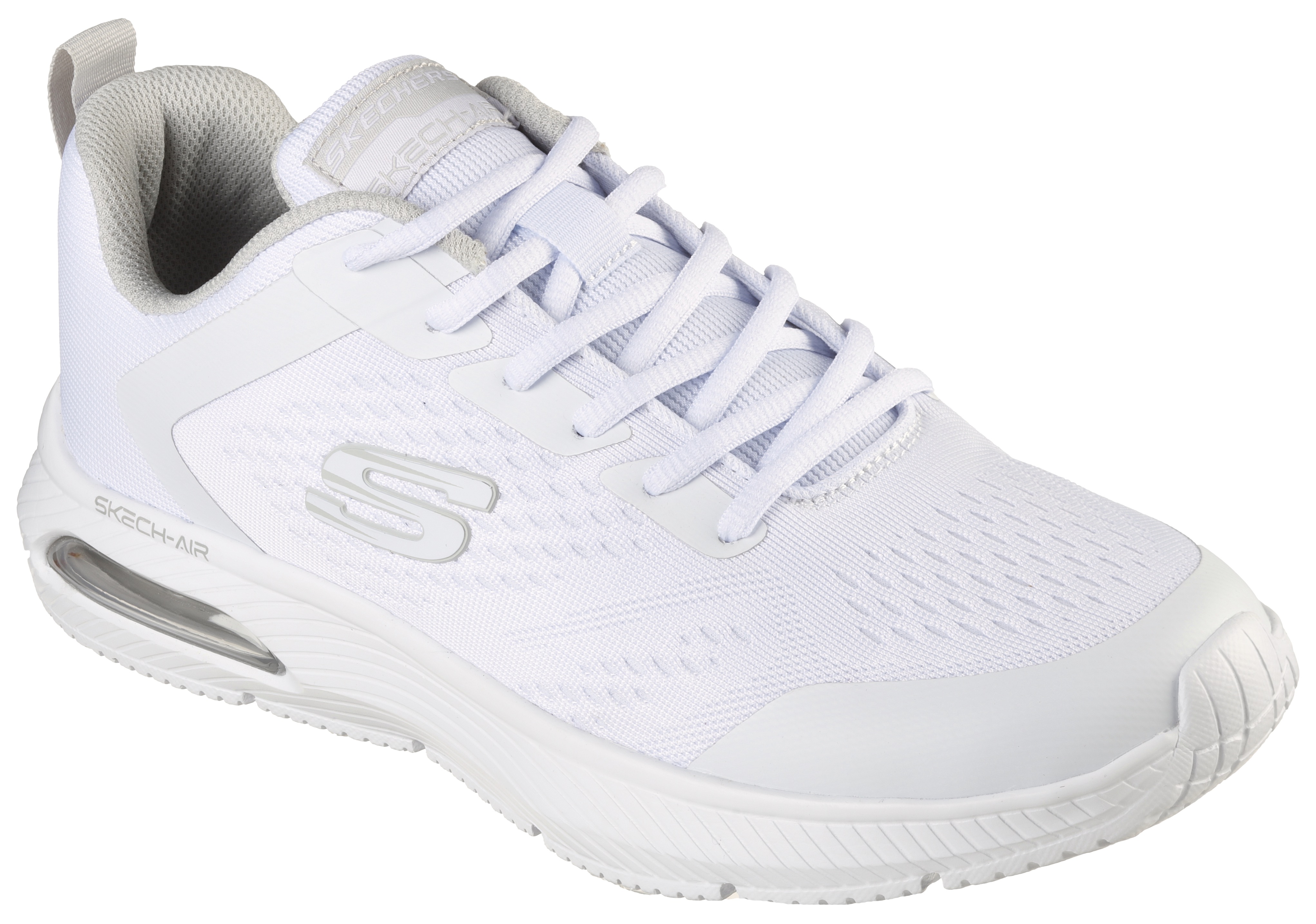 Sneaker SKECHERS "Dyna Air", Herren, Gr. 42, weiß, Synthetik, Textil, Schuhe Sneaker, mit Air-Cooled Memory Foam, Freizeitschuh, Halbschuh, Schnürschuh