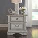 Traditional 2 Drawer Night Stand w/ Charging Station In Weathered Brown & Antique White Finish - Liberty Furniture 520-BR61