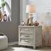 Contemporary 3 Drawer Night Stand In Washed Taupe & Silver Champagne Finish - Liberty Furniture 902-BR61