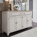 Farmhouse Server In Antique White Finish with Chestnut Tops - Liberty Furniture 652-SR6838