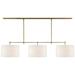 Visual Comfort Signature Collection Thomas O'Brien Bryant 60 Inch 3 Light Linear Suspension Light - TOB 5005HAB-L