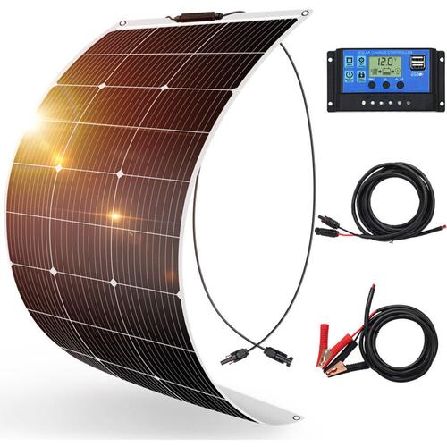 Dokio – 100W Solarpanel Kit Semiflexibel Monokristalline Solarmodul zum Haus/Wohnmobil/Batterie/Boot