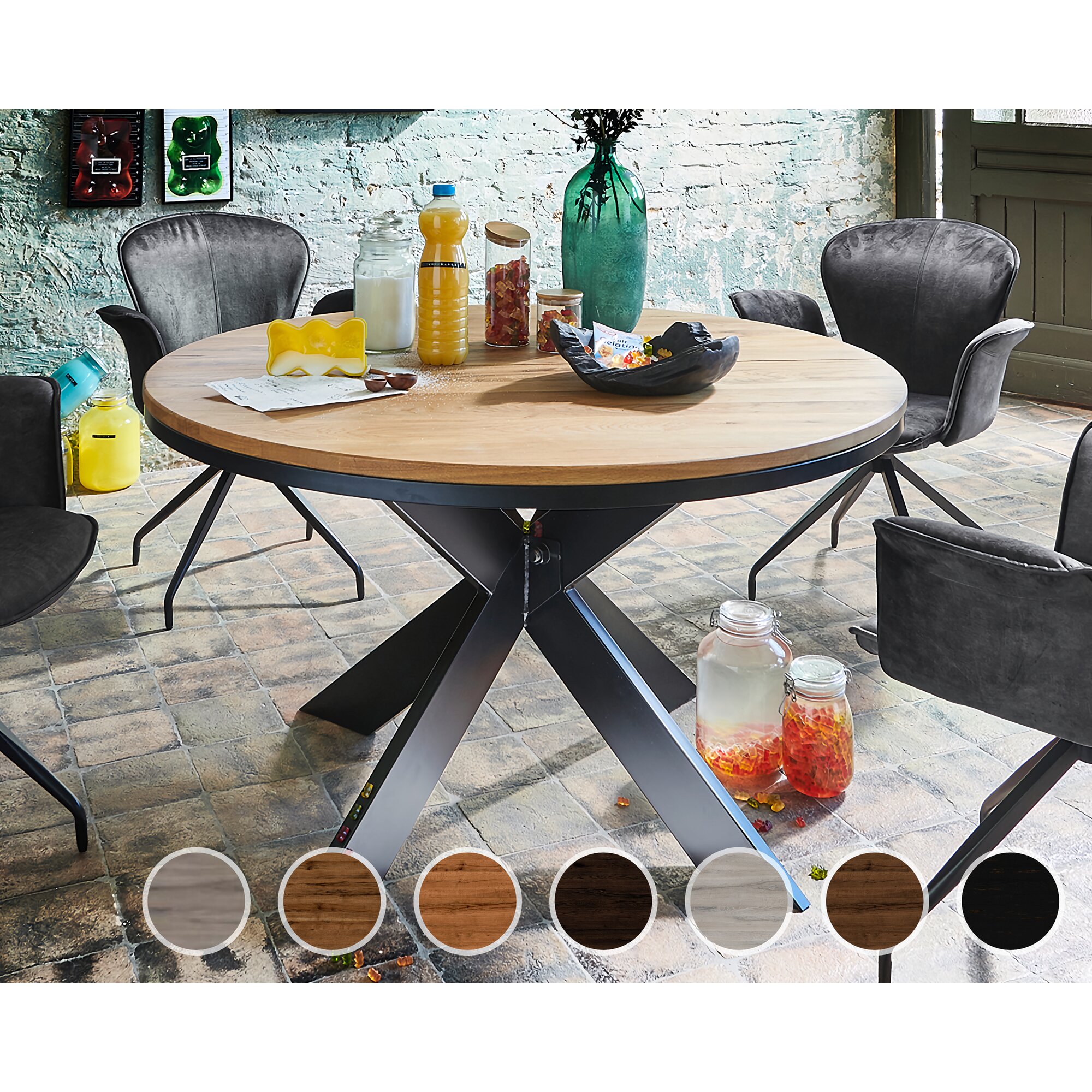 Bodahl »Nottingham« Massivholz Esstisch Rustic Oak mit Funktion 140 cm / öl finish / 1 Einlegeplatte