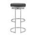 30" Gray Faux Leather and Brushed Stainless Steel Swivel Bar Stool - 17 L x 17 W x 30 H Inches