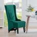 28.5"W PU Side Chair with High Wing Back and Solid Wood Legs, 22.04"W x 23.22"D x 46.45 "H