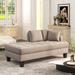 64" Aristocratic Leisure Sofa & Tufted Upholstered Textured Fabric Chaise Lounge with Soft Back & Pillow and Track Arms