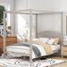 Queen/Full Size Canopy Platform Bed with Headboard and Support Legs