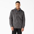 Dickies Men's Water Repellent Duck Hooded Shirt Jacket - Slate Gray Size XL (TJ213)