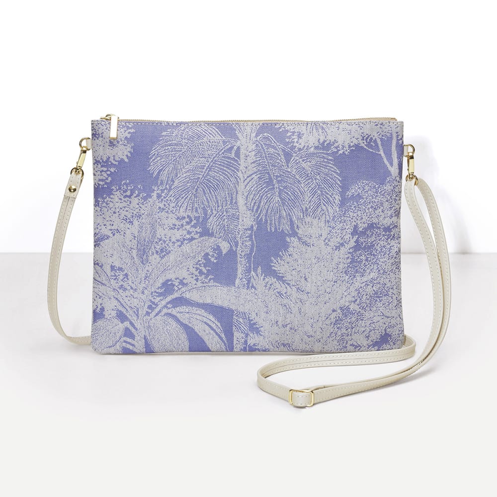 Pochette en coton bleu 28 x 21