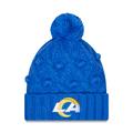 Women's New Era Royal Los Angeles Rams Toasty Cuffed Knit Hat with Pom