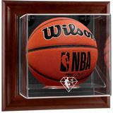 NBA 75th Anniversary Brown Framed Wall-Mounted Sublimated Basketball Display Case