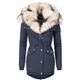 Wintermantel NAVAHOO "Sweety" Gr. XS (34), blau (navy) Damen Mäntel Wintermäntel