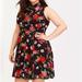 Torrid Dresses | Disney Mulan Mushu Floral Chiffon Skater Dress 22 Htf | Color: Black/Red | Size: 22