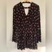 Free People Dresses | Free People 90’s Black Tegan Babydoll Mini Moody Floral Dress Size 6 Small | Color: Black/Red | Size: 6