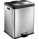Chabrias Ltd 60L Stainless Steel Double Compartment Kitchen Pedal Recycling Twin Bin