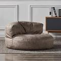 Bean Bag Chair Bean Bag Cover Luxury Single Lazy Sofa Cover Faux Suede Leather Bean Bag Sac Pouf Chair No Filler Beanbag Corner Seat Recliner Couch For Bedroom Living Room Garden