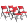 National Public Seating Series 600 Folding Chairs, Red/Black, Set Of 4 Chairs