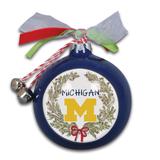 Michigan Wolverines Wreath Kickoff Painted Ornament