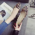 Chaussures plates léopard à bout pointu pour femmes chaussures décontractées à enfiler grande