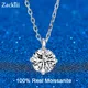 Collier en argent regardé Moissanite plaqué or 14 carats pour femme tour de cou en diamant de