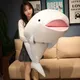 Peluche baleine à bouche ouverte pour enfants requin doux oreiller animal polymère de sol bleu