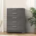 Wooden Chest with Bracket Legs and 5 Spacious Drawers, Oak Gray