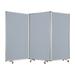 Accordion Style Fabric Upholstered 3 Panel Room Divider, Gray