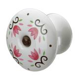 White Knobs And Pulls Cabinet Knobs Handle Drawer Pulls 1-3/4" Porcelain Included Black/White Screw Renovators Supply