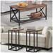 3-pieces Living Room Set Brown Coffee Table and C End Tables Set of 2