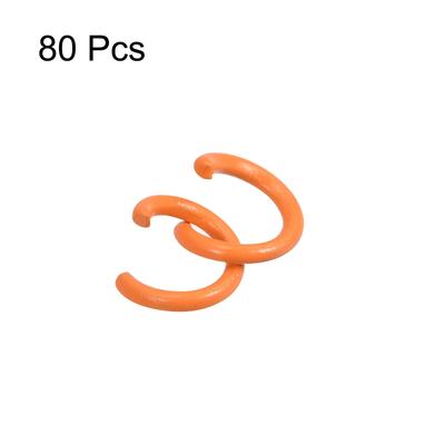 Open Jump Rings, 8mm Colorful O-ring Connectors for DIY, Orange 80Pcs