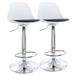 2 Piece Adjustable Bar Stool in Black and White with Chrome Base