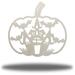The Holiday Aisle® Dhiman Spooky House Pumpkin Halloween Wall Art Décor Metal in Gray | 12 H x 12 W x 0.013 D in | Wayfair
