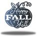 Rosalind Wheeler Anansa Happy Fall Y"all Pumpkin Halloween Wall Art Décor Metal in White/Black | 36 H x 36 W x 0.013 D in | Wayfair