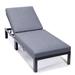 Orren Ellis Chelsea Modern Outdoor Chaise Lounge Chair w/ Cushions Metal in Black | 15.35 H x 29.3 W x 74.8 D in | Wayfair