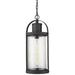 1 Light Outdoor Chain Mount Ceiling Fixture in Black finish