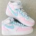 Nike Shoes | Custom Nike Air Force 1 Mid Pastel Sneakers | Color: Blue/Pink | Size: Various