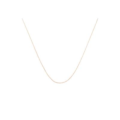 Women's Solid Rose Gold Rope Chain Necklace Unisex 18