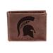 Brown Michigan State Spartans Bifold Leather Wallet
