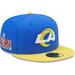 Men's New Era Royal/Gold Los Angeles Rams Super Bowl LVI Letterman 59FIFTY Fitted Hat