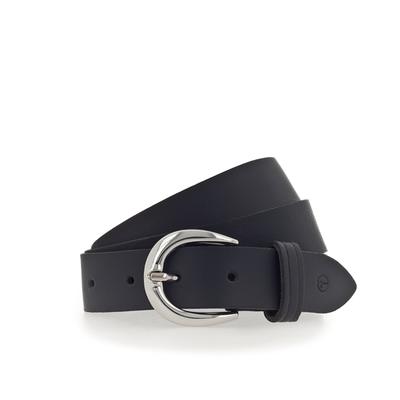 Ledergürtel TAMARIS, Damen, Gr. 110, blau, Rindsleder, unifarben, Basic,casual,klassisch,modisch, Gürtel, mit glänzender silberfarbener Schließe Image