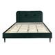 Lit avec sommier 2 places en velours vert bouteille 160x200