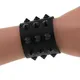 Bracelet Gothique Punk Hip Hop Rock Rivet à Pointe Noire en Cuir PU