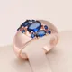 Kinel-Bague en or rose pour femme bijoux de mariée accessoires de fête vintage ethnique bleu