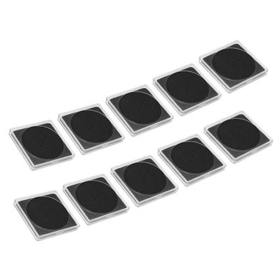 Coin Snap Holder Coin Case Storage Square Fit 20-40mm Coins, 10pcs Clear Black - Transparent, Black