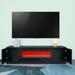 Modern Black Electric Fireplace TV Stand with Insert Fireplace