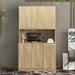 Tall Wardrobe Kitchen Cabinet with 6-Doors, 1-Open Shelves and 1-Drawer