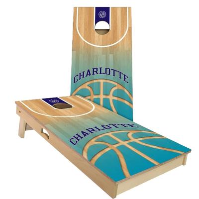 Charlotte Basketball Outdoor Cornhole Board Set