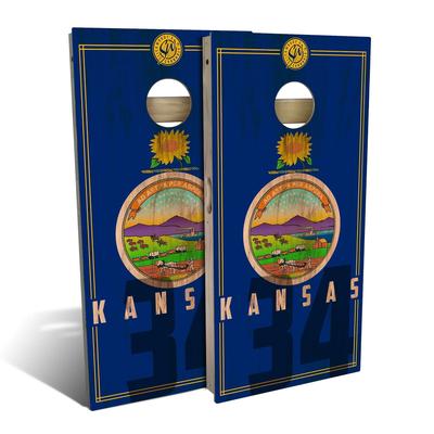 Kansas State Flag 2.0 Outdoor Cornhole Board Set
