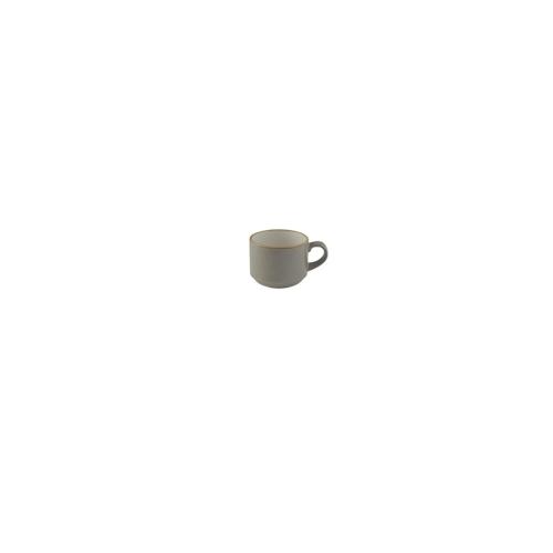 Stonecast Stapelbare Kaffeetasse Peppercorn Grey 7x(H)8,5cm 220ml grau, ohne Untertasse (12 Stück) von CHEFGASTRO